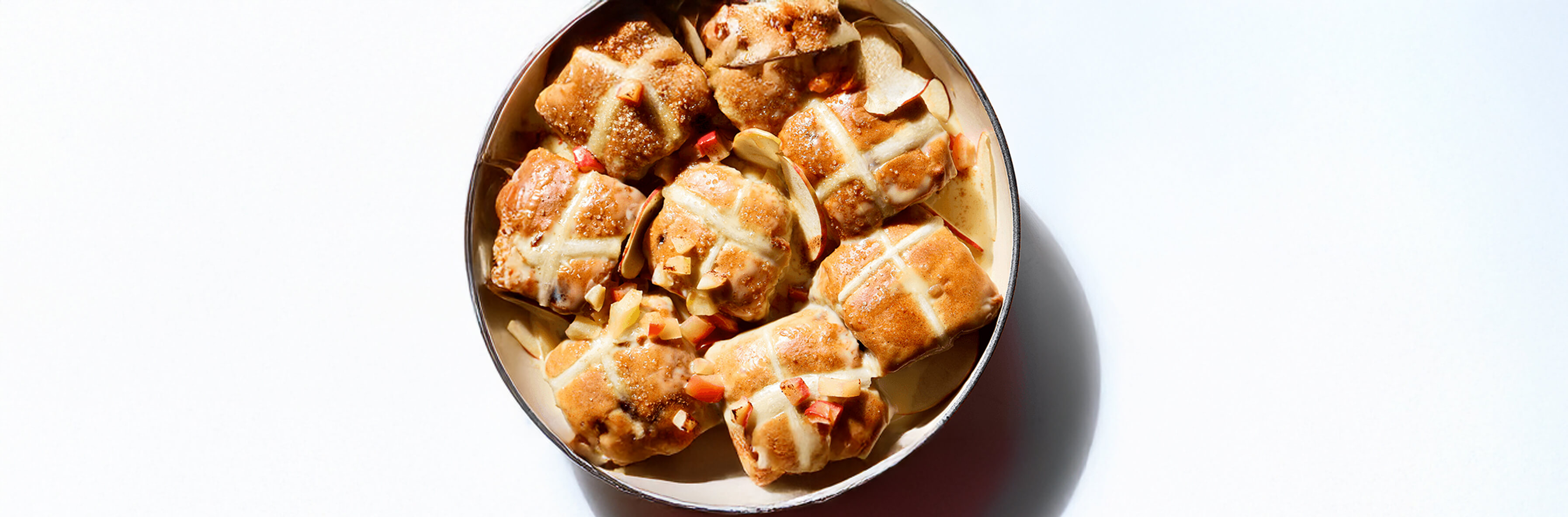 Apple & Cinnamon Easter Bun Bread & Butter Pudding